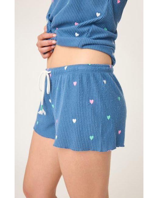 Pj Salvage Blue Love Club Thermal Pajama Shorts