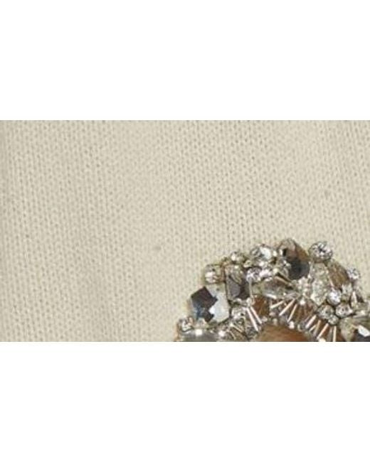 Area White Distressed Crystal Cotton & Cashmere Cardigan