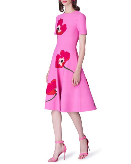 carolina herrera floral jacquard dress