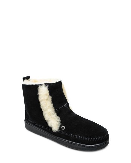 Minnetonka Jade Boot With Genuine Shearling Trim in Black | Lyst