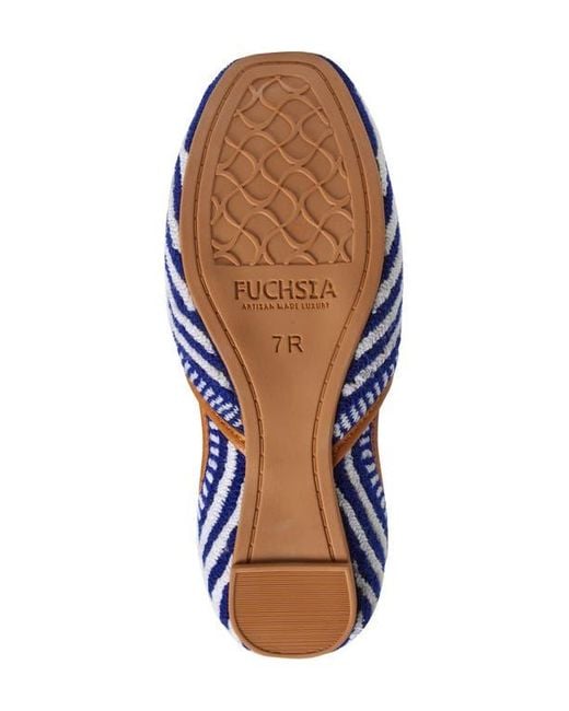 Fuchsia Blue Woven Ballet Flat