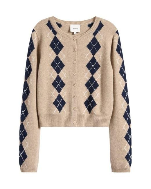 Reformation Multicolor Clara Cashmere & Wool Crew Cardigan