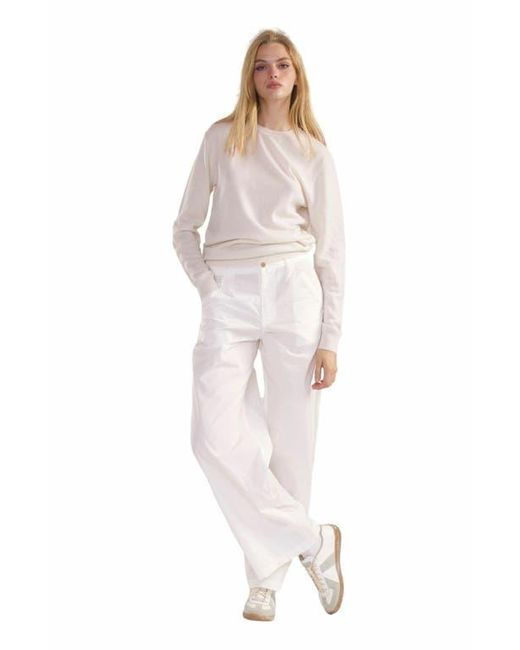 Cynthia Rowley White Elea Wool Cashmere Sweater