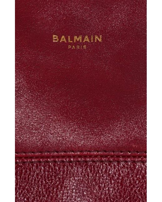 Balmain Purple Small Track Zips Calfskin Tote Bag