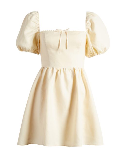 Reformation Natural Malvina Linen Fit & Flare Dress