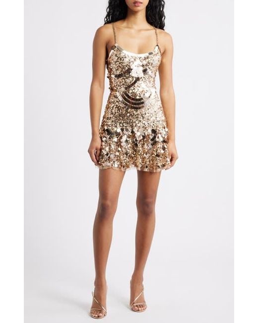 LoveShackFancy Natural Liria Sequin Minidress