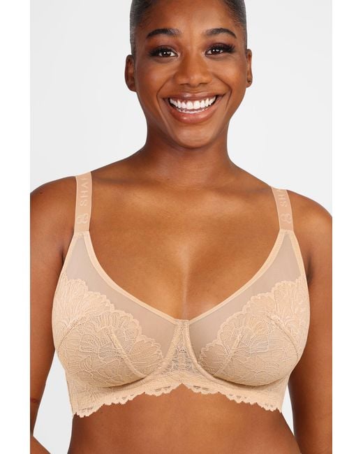 Shapellx Brown Supportive Unlined Lace Underwired Bra