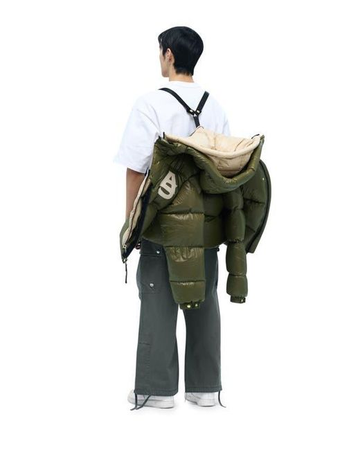 Alpha Style Green Kudu Hooded Puffer Down Jacket for men