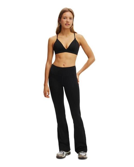 Cotton On Black Active Pinstripe High Apex Crop