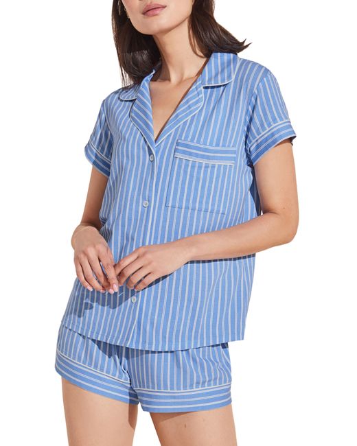 Eberjey Blue Sleep Chic Short Pajamas
