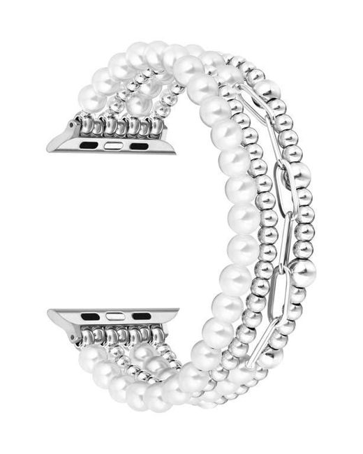 The Posh Tech Metallic Penny Silvertone Beaded Apple Watch Watchband
