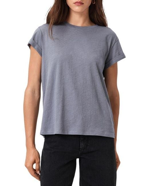 AllSaints Gray Anna Cotton T-Shirt