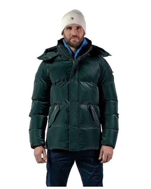Woodpecker Green Bumnester 3/4 Length Quilted Coat for men