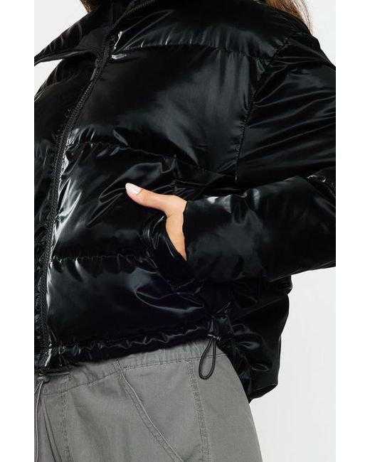 Kancan Black Lux Cropped Puffer Jacket