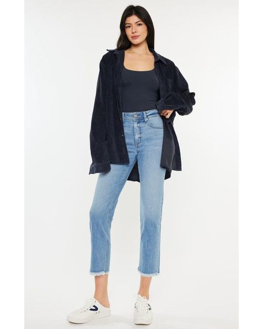 Kancan Blue Nancy Essentials High Rise Slim Straight Leg Jeans