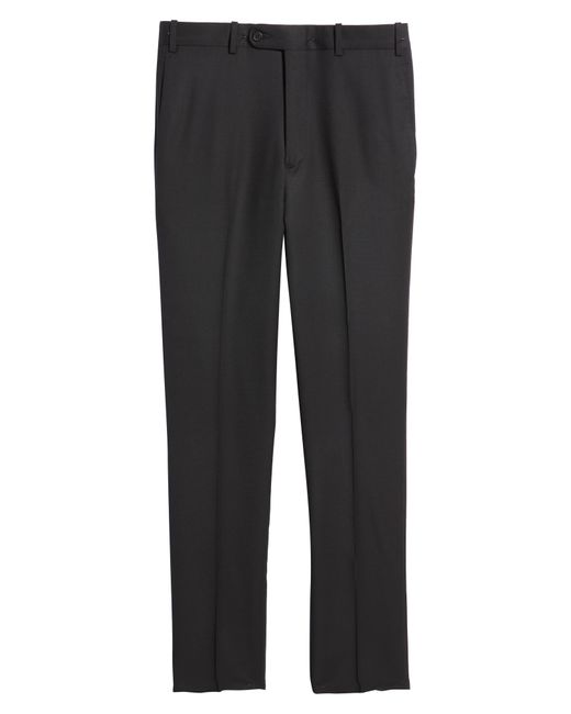 JB Britches Black Flat Front Wool Trousers for men