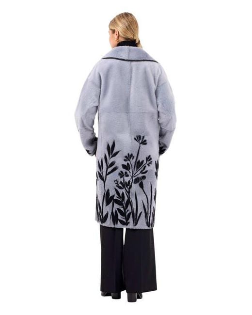 Gorski Blue Reversible Shearling Lamb Short Coat