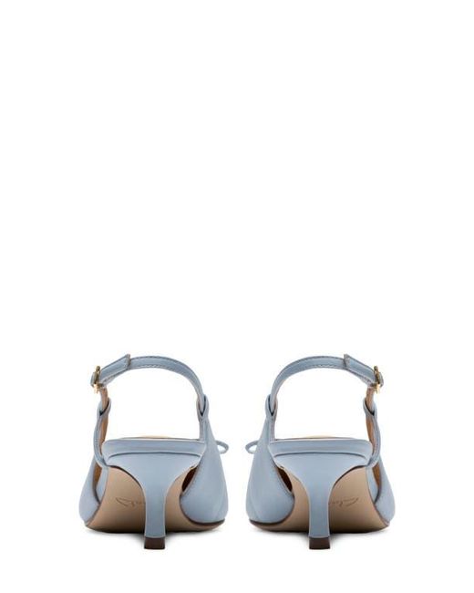 Clarks Blue Zarey Bow Pointed Toe Slingback Pump