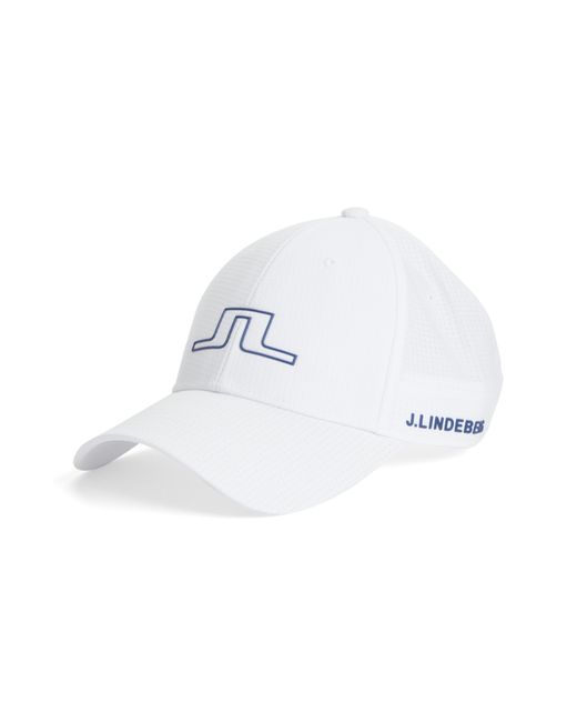 J.Lindeberg White Caden Adjustable Cap for men