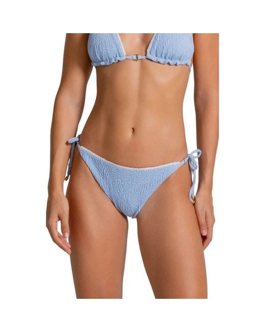 Cosita Linda Women's Blue American Tie Side Bikini Bottoms