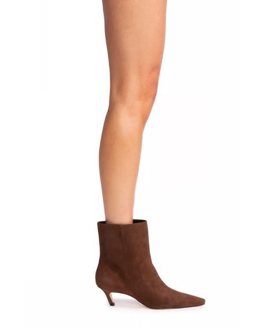 Black Suede Studio Brown Avenue 50 Pointed Toe Kitten Heel Bootie