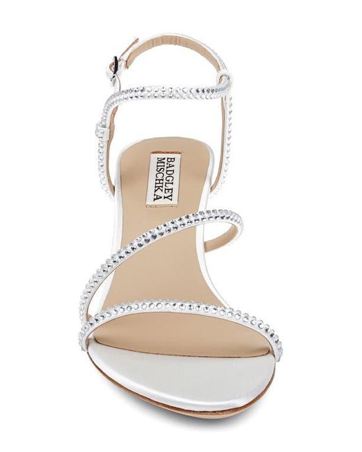 Badgley Mischka White Julianna Ankle Strap Sandal
