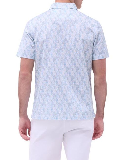 Bugatchi White Victor Ooohcotton Pineapple Print Polo for men
