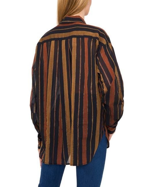 Ted Baker Blue Stripe Oversize Button-Up Shirt