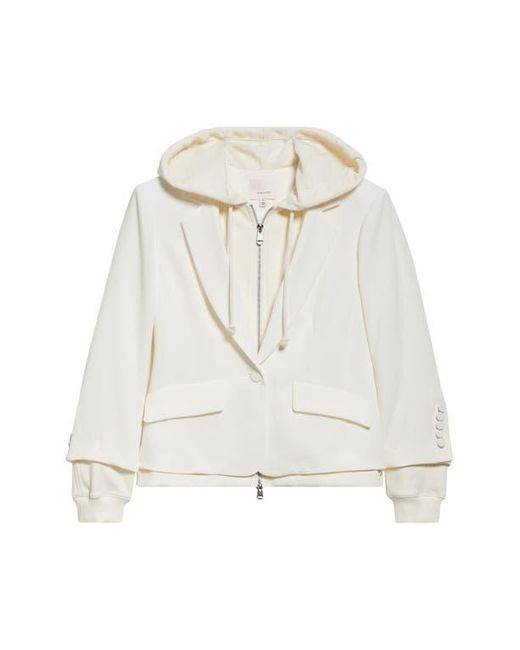 Cinq À Sept White Le Petite Khloe Zip-Up Hoodie Blazer