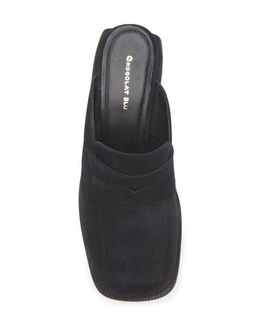 Chocolat Blu Black Delilah Block Heel Mule