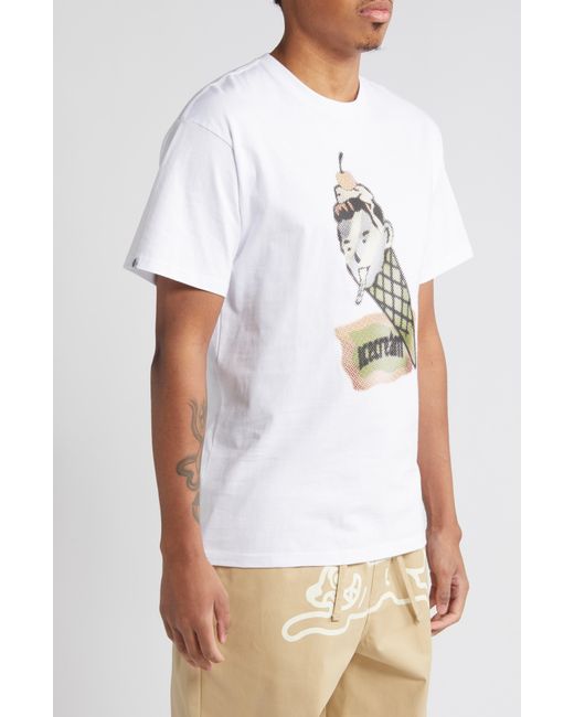 ICECREAM White Coneman Cotton Graphic T-shirt for men