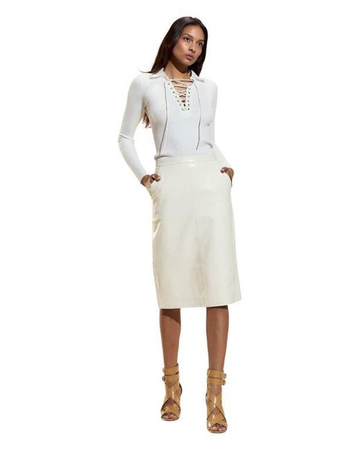 Cynthia Rowley White Ues Rib Knit Polo