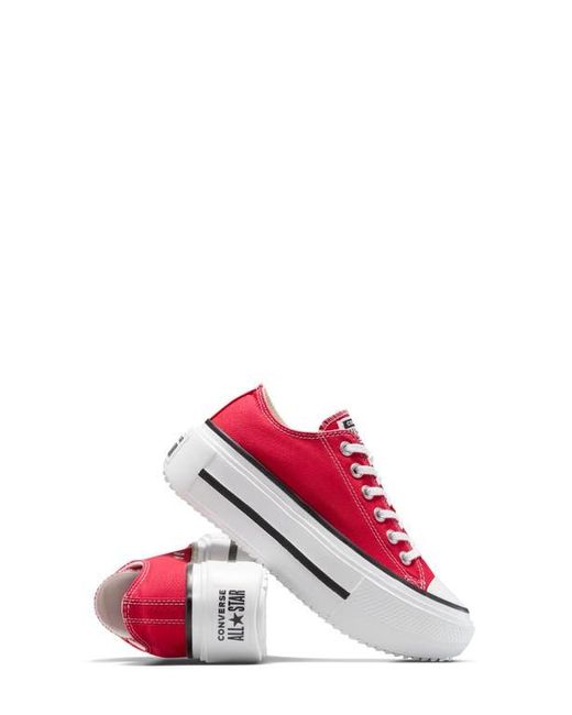 Converse Red Gender Inclusive Chuck Taylor All Star Lift Double Stack Low Top Platform Sneaker