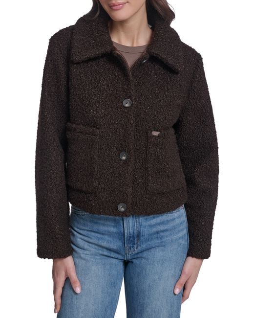 Levi's Black Cropped Bouclé Jacket