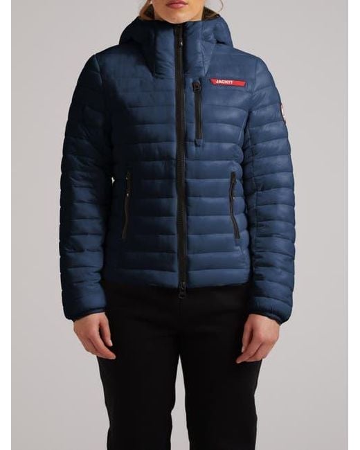 Jacket Blue Satell1Te Padded Hooded Jacket