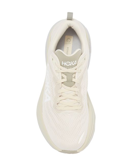 Hoka One One White Bondi 8 Running Shoe for men