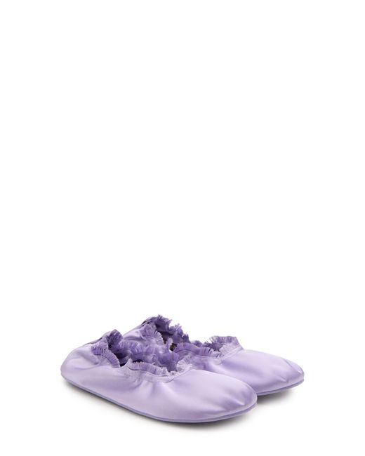 Mango Purple Satin Ballet Flat