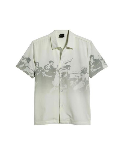 Saint Studio White Confidatevi Short Sleeve Button-Up Shirt for men