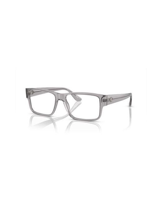 Versace Gray 55Mm Rectangle Optical Glasses for men