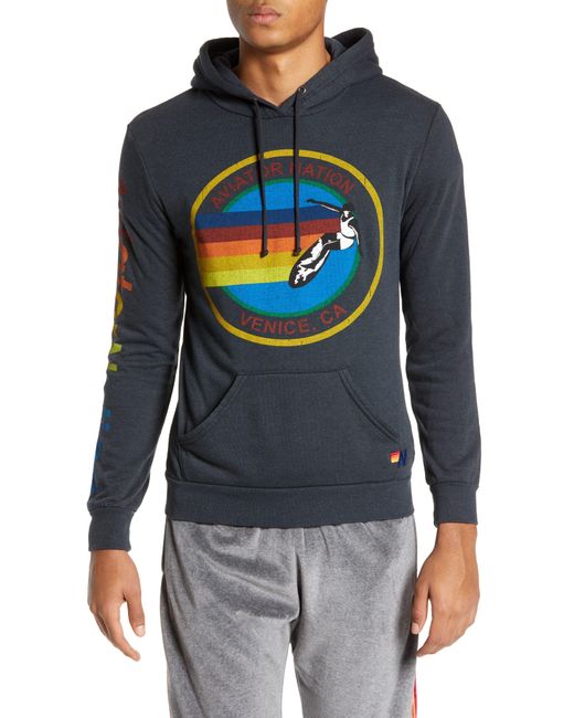Aviator Nation Blue Graphic Pullover Hoodie for men