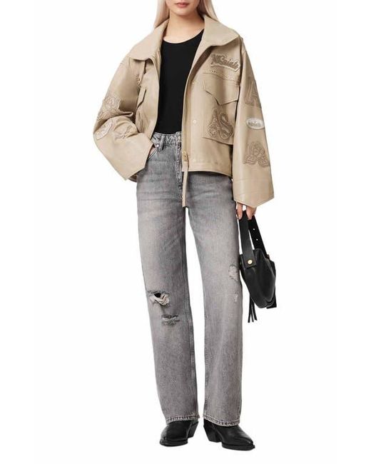 AllSaints Natural Logo Patch Jacket