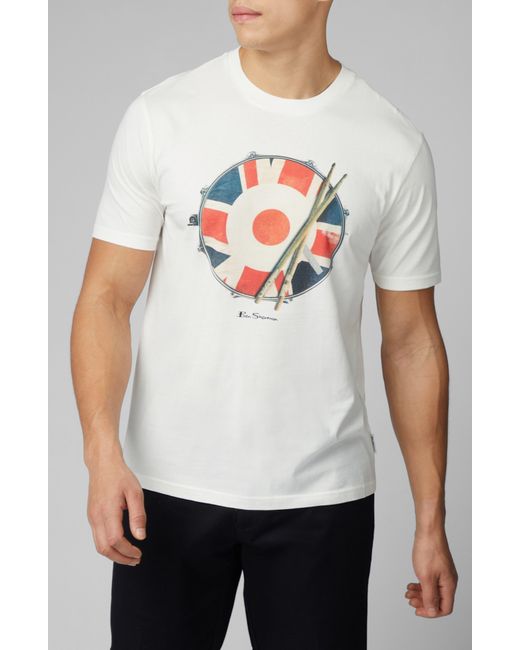 Ben Sherman Gray Snare Target Graphic T-shirt for men