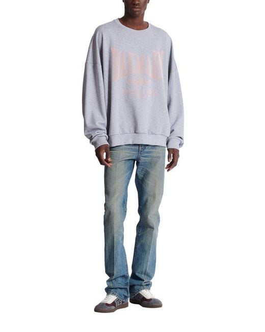 Balmain Blue Printed Cotton Sweatshirt for men