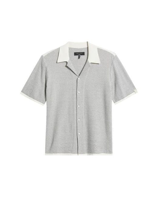 Rag & Bone Gray Norton Knit Camp Shirt for men