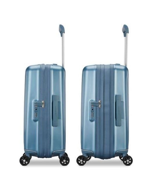 Samsonite Blue Large Checked Hardside Luggage With Spinner Wheels