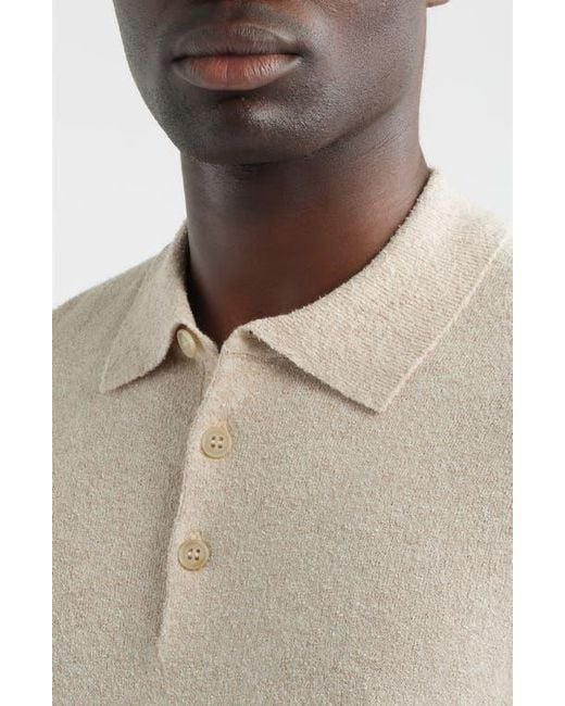 Scott Barber White Solid Bouclé Polo for men