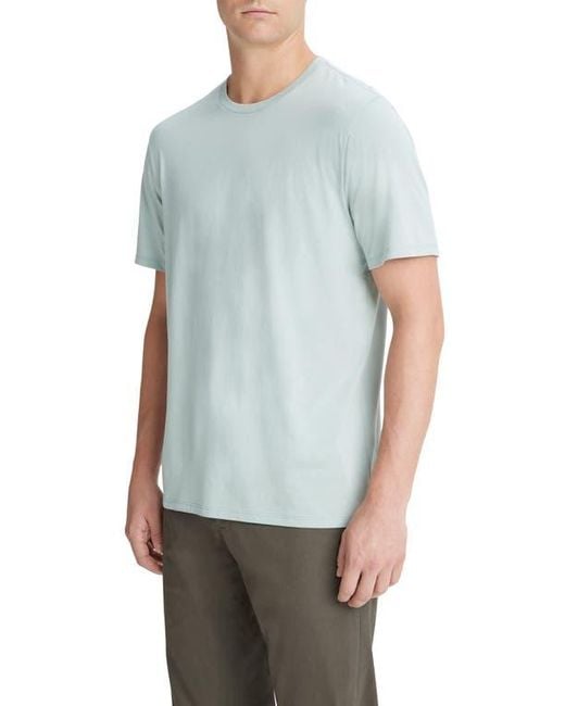 Vince Blue Pima Cotton T-Shirt for men