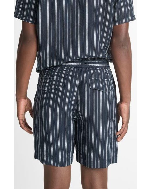 Vince Blue Stripe Hemp Beach Shorts for men