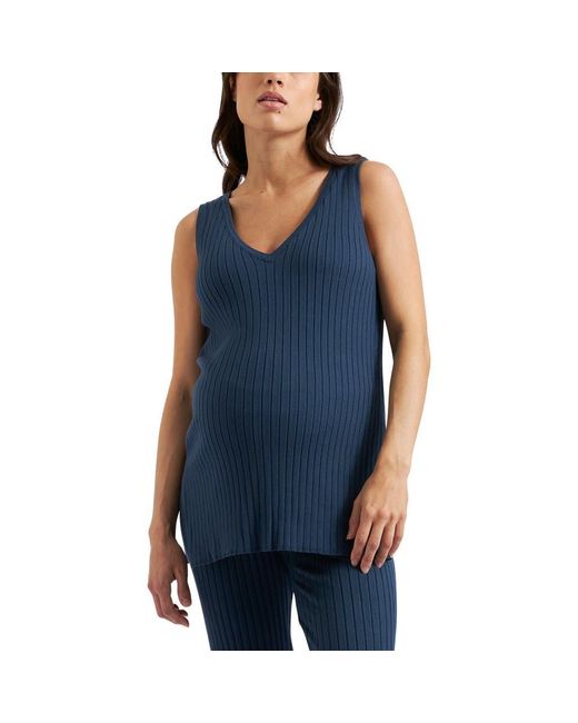 Ripe Maternity Blue Sophie Rib Knit Nursing Top