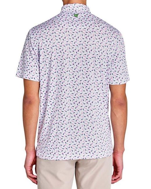 Con.struct White Regular Fit Koi Fish Recycled Performance Golf Polo for men